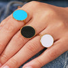 Wholesale Geometric Style Stainless Steel Open Ring Jewelry With Electroplating For Women