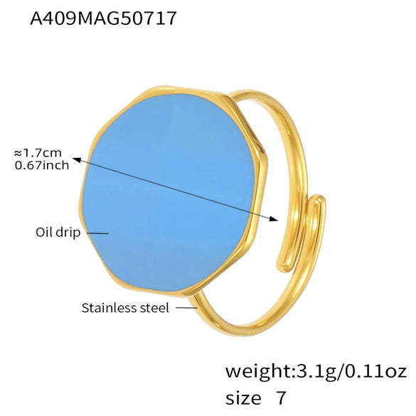 Wholesale Geometric Style Stainless Steel Open Ring Jewelry With Electroplating For Women
