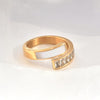 Wholesale Geometric Style Titanium Steel Open Ring For Female With Electroplating Treatment