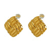 Wholesale Geometric Style 316L Stainless Steel Square Texture Electroplated Women's Ear Studs