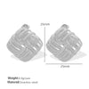 Wholesale Geometric Style 316L Stainless Steel Square Texture Electroplated Women's Ear Studs