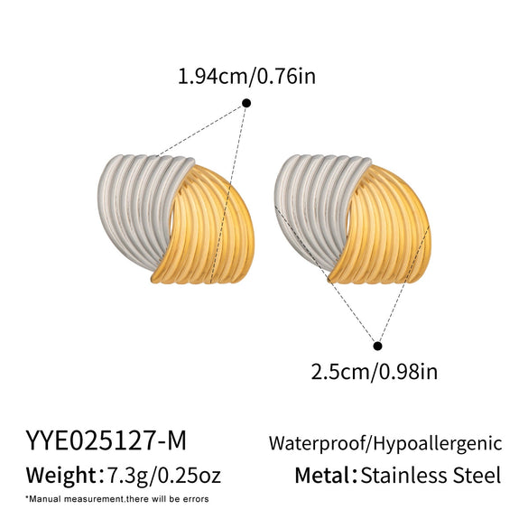 Wholesale Geometric Style Vacuum Real Gold Plated Stainless Steel And Titanium Steel Earrings For Women