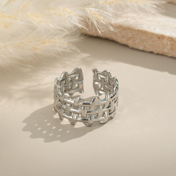 Wholesale Geometric Stylish Colorful High End Design Stainless Steel Ring With Electroplating Jewelry Accessories