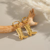 Wholesale Geometric Stylish Women's Boots Earrings Stainless Steel Electroplated 18K Gold Non Fading