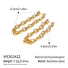 Wholesale Geometric Tassel Chain Diamondstudded Stainless Steel Earrings For Women With Vacuum Real Gold Plating