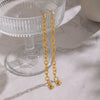 Wholesale Geometric Tassel Chain Diamondstudded Stainless Steel Earrings For Women With Vacuum Real Gold Plating