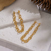Wholesale Geometric Tassel Chain Diamondstudded Stainless Steel Earrings For Women With Vacuum Real Gold Plating