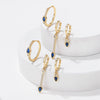 Wholesale Geometric Tassel Chain Earrings Set Copper With Colorful Zircon