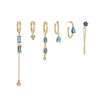 Wholesale Geometric Tassel Chain Earrings Set Copper With Colorful Zircon
