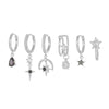 Wholesale Geometric Tassel Chain Earrings Set Copper With Colorful Zircon