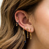 Wholesale Geometric Tassel Chain Earrings Set Copper With Colorful Zircon