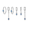 Wholesale Geometric Tassel Chain Earrings Set Copper With Colorful Zircon