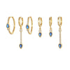 Wholesale Geometric Tassel Chain Earrings Set Copper With Colorful Zircon