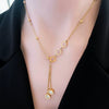 Wholesale Geometric Tassel Pendant Necklace Titanium Steel Electroplated Ochain Jewelry For Sweet Girls