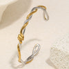 Wholesale Geometric Temperament Style 18K Gold Plated Stainless Steel Knotted Bracelet Jewelry Accessories