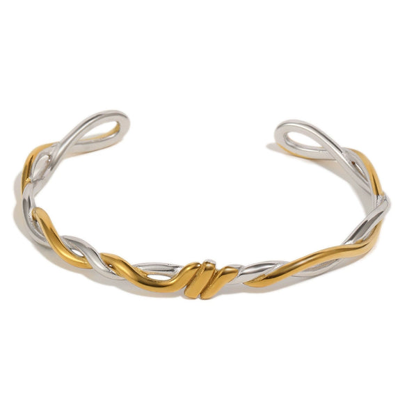 Wholesale Geometric Temperament Style 18K Gold Plated Stainless Steel Knotted Bracelet Jewelry Accessories