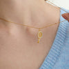 Wholesale Geometric Tennis Racket Pendant Stainless Steel Electroplated Necklace Jewelry For Women