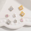 Wholesale Geometric Threedimensional Square Pendant Jewelry Accessories Material In S925 Sterling Silver With Zirconia