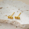 Wholesale Geometric Threepiece Earring Set Copper Electroplated Gold And Silver Mixed Color For Women