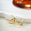 Wholesale Geometric Threepiece Earring Set Copper Electroplated Gold And Silver Mixed Color For Women