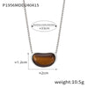 Wholesale Geometric Tiger Eye 316L Stainless Steel Necklace With Electroplating For Women Retro Niche Design Sense