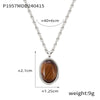 Wholesale Geometric Tiger Eye 316L Stainless Steel Necklace With Electroplating For Women Retro Niche Design Sense