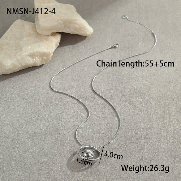 Wholesale Geometric Titanium Steel And Stainless Steel Necklace Electroplated For Women