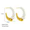 Wholesale Geometric Titanium Steel Beaded Earrings With Electroplating For Women