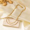 Wholesale Geometric Titanium Steel Blade Chain Doublelayer Necklace For Women With Electroplating Design