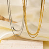 Wholesale Geometric Titanium Steel Blade Chain Doublelayer Necklace For Women With Electroplating Design