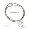 Wholesale Geometric Titanium Steel Cross Cut Out Double Chain Unisex Bracelet