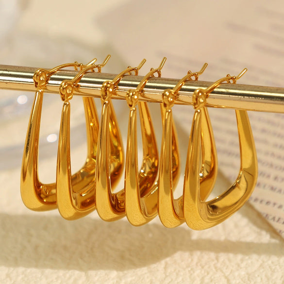 Wholesale Geometric 316L Stainless Steel Earrings Cold Style Electroplated For Women