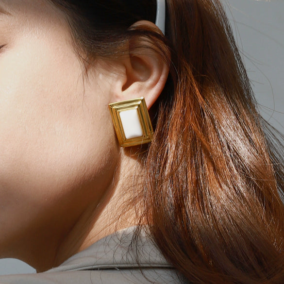 Wholesale Geometric Titanium Steel Earrings For Women With Electroplating Treatment