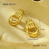 Wholesale Geometric Titanium Steel Earrings With Gold Threaded Electroplating For Women