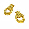 Wholesale Geometric Titanium Steel Earrings With Gold Threaded Electroplating For Women