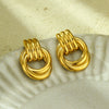 Wholesale Geometric Titanium Steel Earrings With Gold Threaded Electroplating For Women