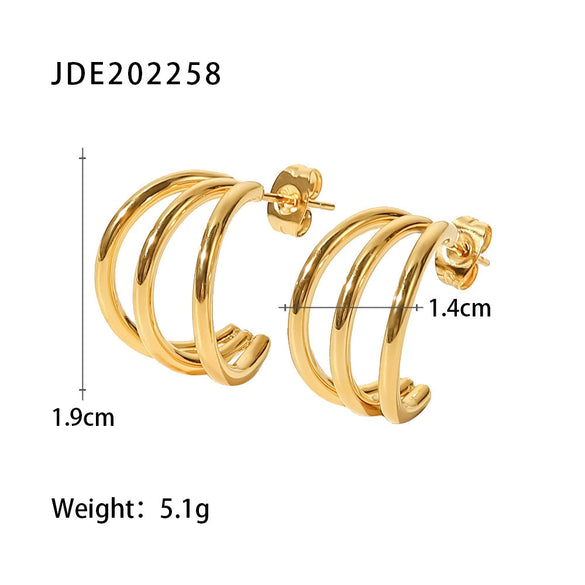 Wholesale Geometric Titanium Steel Earrings With 18K Gold Electroplating For Women