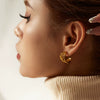 Wholesale Geometric Titanium Steel Earrings With 18K Gold Electroplating For Women