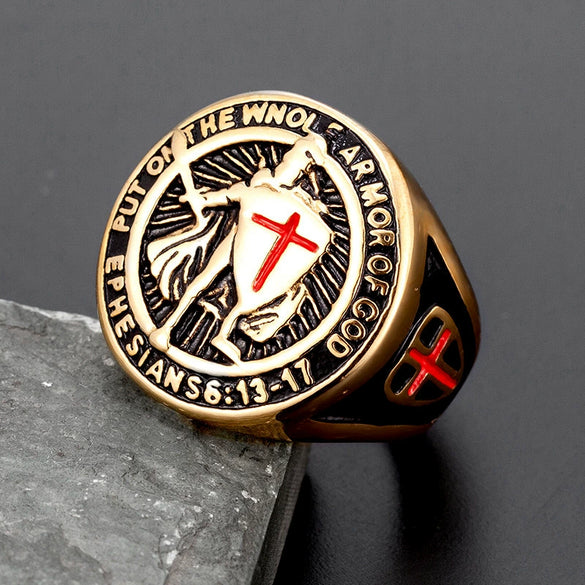 Wholesale Geometric Titanium Steel Electroplated Cross Ring Unisex Jewelry