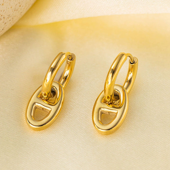 Wholesale Geometric Titanium Steel Electroplated Earrings For Women