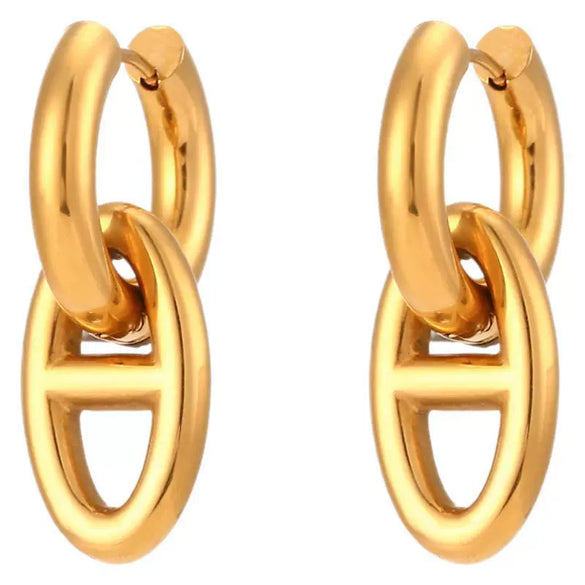 Wholesale Geometric Titanium Steel Electroplated Earrings For Women