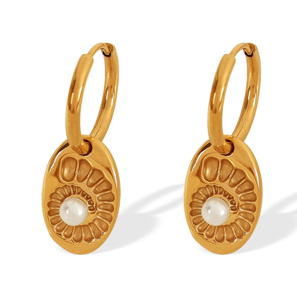Wholesale Geometric 316L Stainless Steel Electroplated Minimalist Women's Earrings