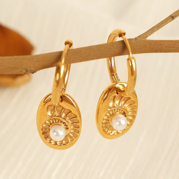 Wholesale Geometric 316L Stainless Steel Electroplated Minimalist Women's Earrings