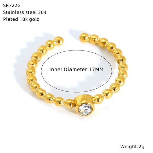 Wholesale Geometric Titanium Steel Electroplated Open Ring Jewelry For Women
