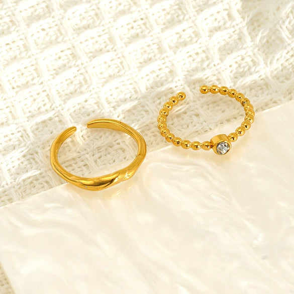 Wholesale Geometric Titanium Steel Electroplated Open Ring Jewelry For Women