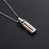 Wholesale Geometric Titanium Steel Electroplated Rectangular Zircon Pendant Ball Chain Unisex Couple Necklace Pair