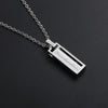 Wholesale Geometric Titanium Steel Electroplated Rectangular Zircon Pendant Ball Chain Unisex Couple Necklace Pair