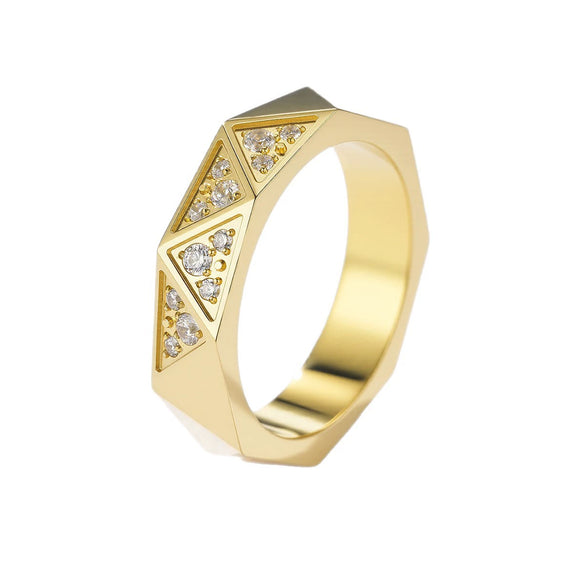 Wholesale Geometric Titanium Steel Electroplated Ring For Women And Unisex