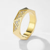 Wholesale Geometric Titanium Steel Electroplated Ring For Women And Unisex