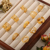 Wholesale Geometric 316L Stainless Steel Finger Ring With Electroplating And Hollow Multilayer Texture Stitching Design
